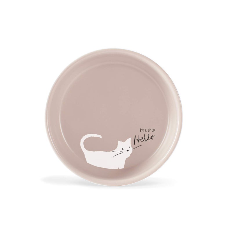 Fringe Studio Whisker Cat Meow Small Stoneware Pet Bowl (478001),Blush - Image 1